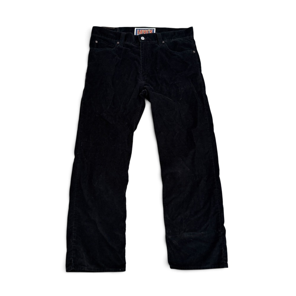 Levis 549 Low Loose Corduroy Pants Black Relaxed Fit Trousers Mens 38 x 30
